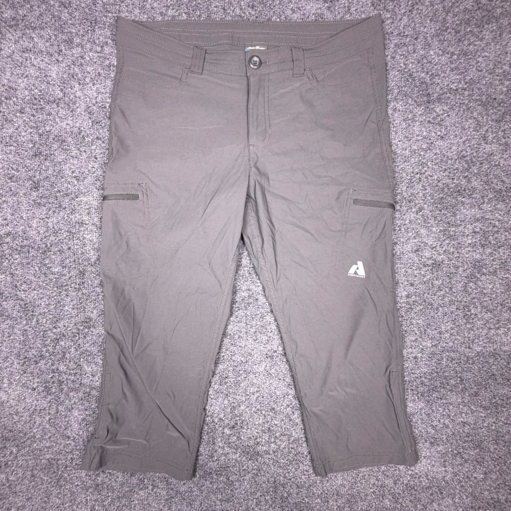 Eddie Bauer First Ascent Women's 10 Gray Guide Hiking Capri Pants Stretch